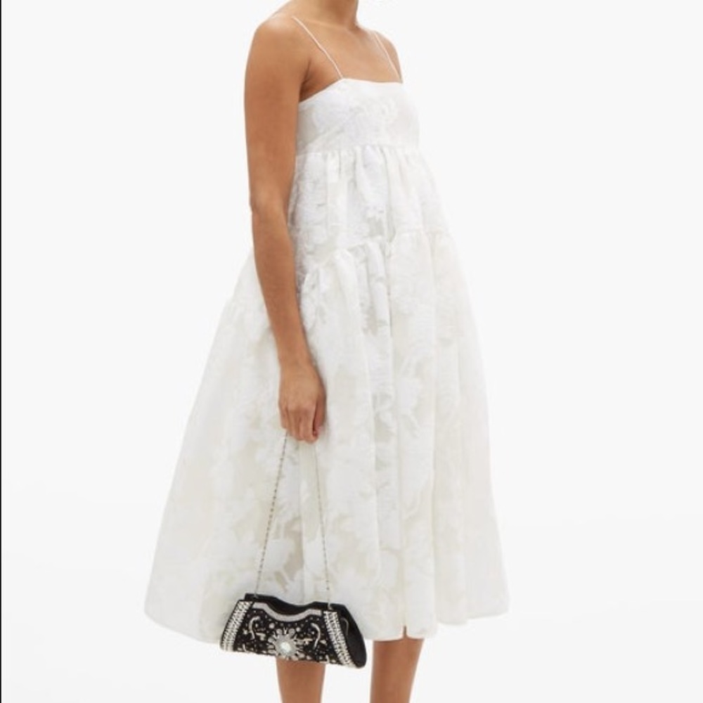 Cecilie Bahnsen tie back Sofie Rose-chinée Dress UK6 XS (Bridal)